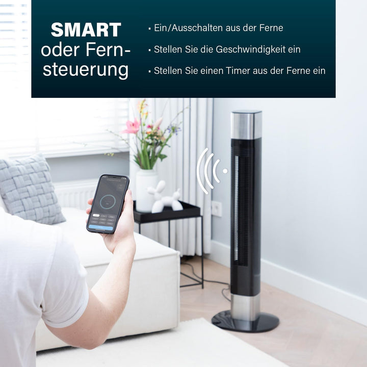 Princess Geräuscharmer Turmventilator - Höhe 103 cm - 3 Modi & 3 Geschwindigkeiten - Oszillation - S