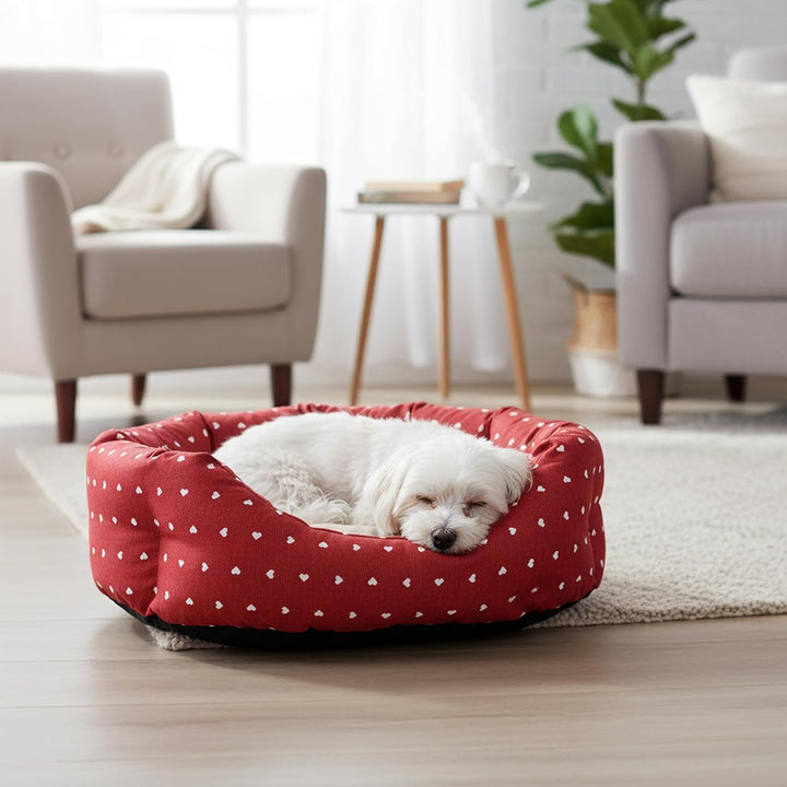 Baroni Home Hundebett aus Stoff, Grösse L, weiches rundes Hundematte für Hunde und Katzen, bequem, f