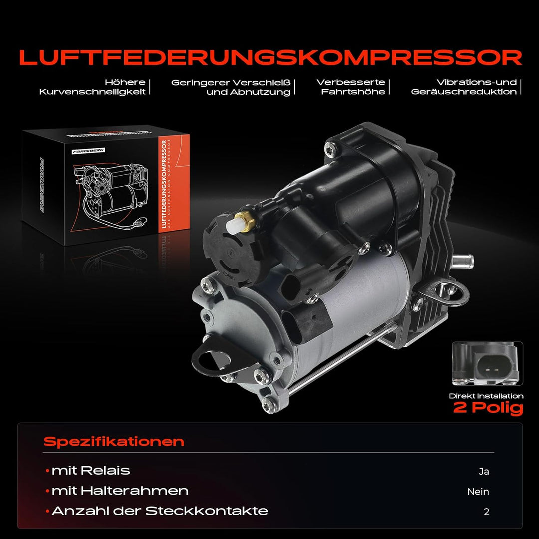 Frankberg Luftfederung Kompressor Niveauregulierung Kompatibel mit 5er Touring E61 520 523 525 530 5