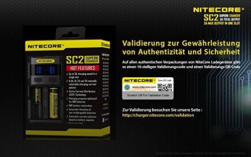 Nitecore Schnellladegerät SC2 - Ladegerät für Akkus/Batterien Schwarz One Size, Schwarz One Size