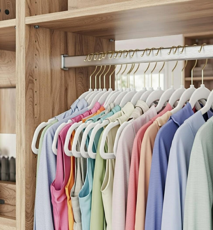 25 Stück hochwertige Samt Kleiderbügel in der Farbe Weiss mit Gold Look Haken/Anti-Rutsch/von Sticka