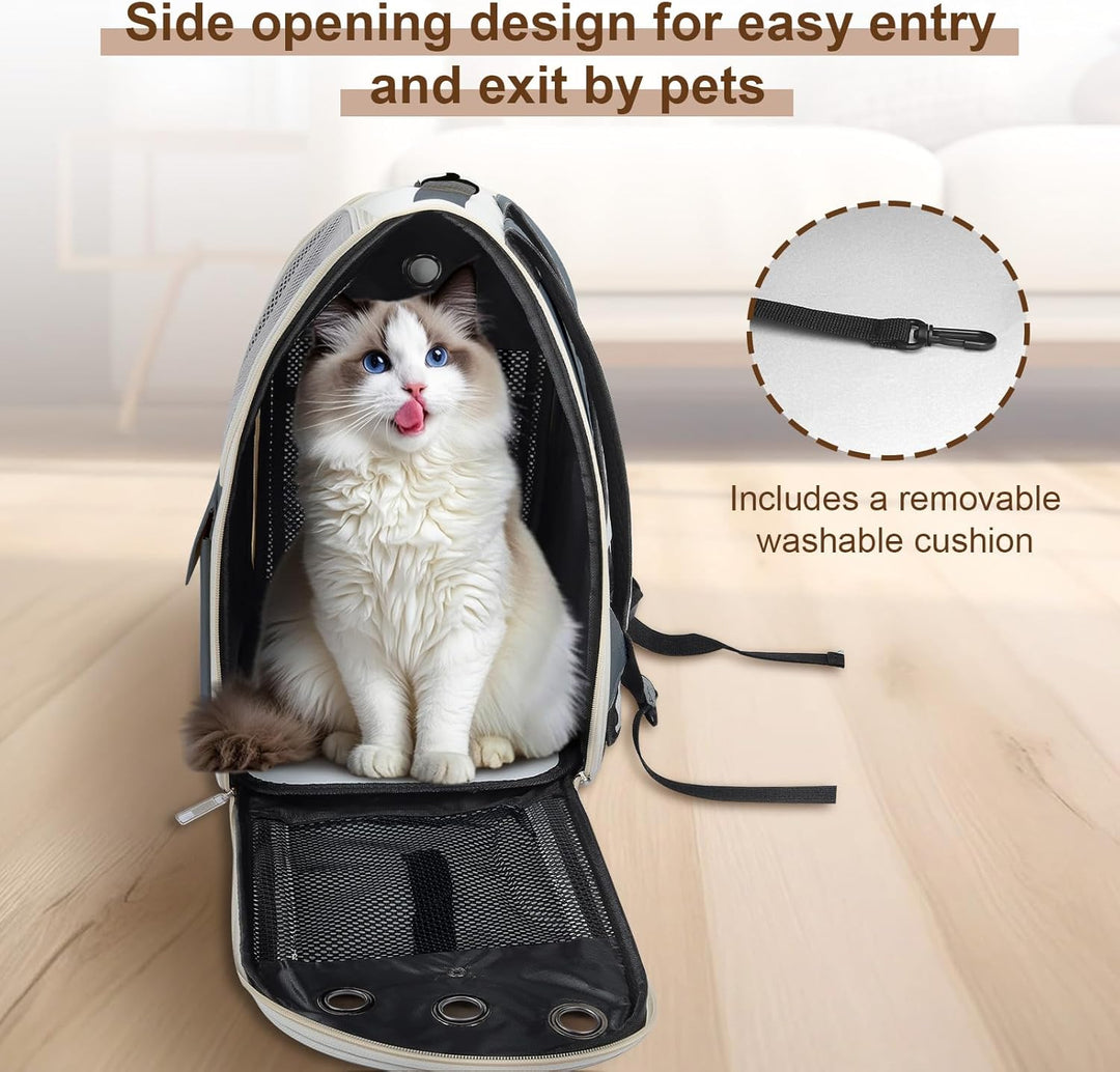 Haustier Rucksack für Katzen & Kleine Hunde,Atmungsaktiver Tragbare Katzenrucksack mit Sichtfenster,