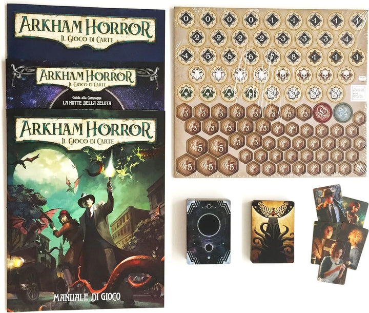 Asmodee - Arkham Horror: Das Kartenspiel, LCG, Basisset aktualisiert 2021-1-4 Spieler, 14+ Jahre, En