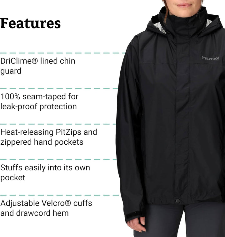 Marmot Damen Wm's PreCip Eco Jacket, Wasserdichte Regenjacke, winddichter Regenmantel, atmungsaktiv,