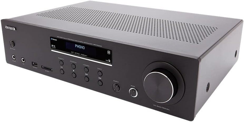 AMPLIFICADOR AIWA AMU-120BT Negro 2XCANALES/CHASIS METAL/2XOUT 60W/BT 5.0/USB/SD AMU-120BTBK