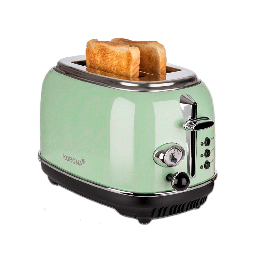 Korona 21665 Toaster | 2 Scheiben | Mint | Röstgrad-Anzeige | Auftauen | Rösten | Aufwärmen | 810 Wa