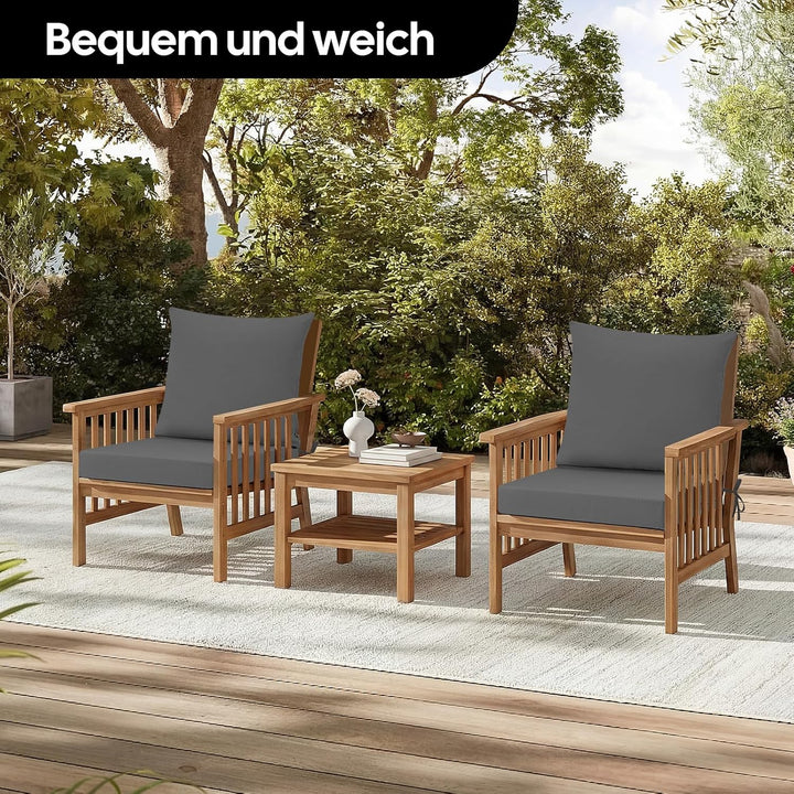 Sitzkissen Outdoor mit Rückenlehne, Wasserdicht Gartenmöbel Sitzpolster mit Hochdichte Schwammfüllun