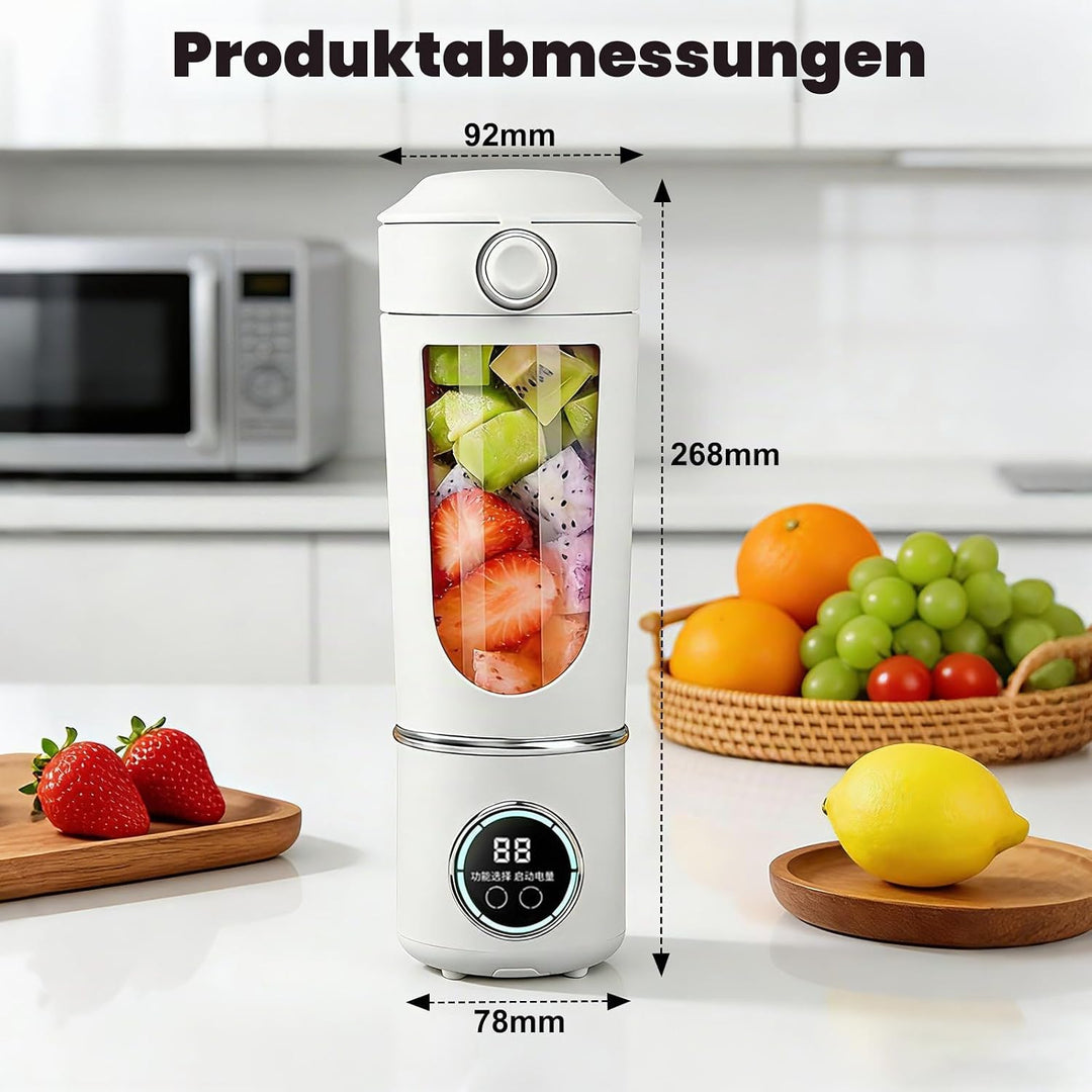 Tragbarer Mixer, 700ml Kleiner Entsafter, Mixer Smoothie Maker to Go mit Digitalanzeige,USB Wiederau