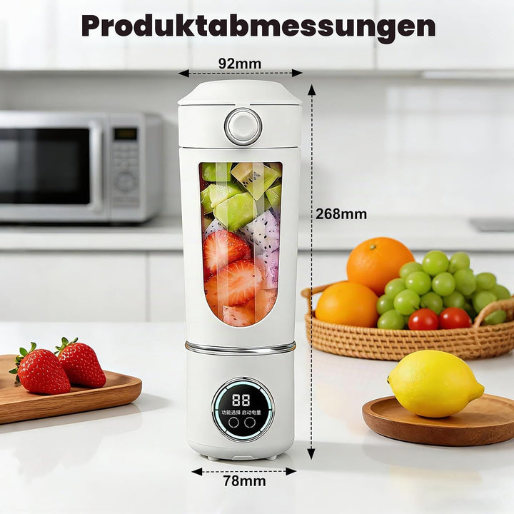 Tragbarer Mixer, 700ml Kleiner Entsafter, Mixer Smoothie Maker to Go mit Digitalanzeige,USB Wiederau