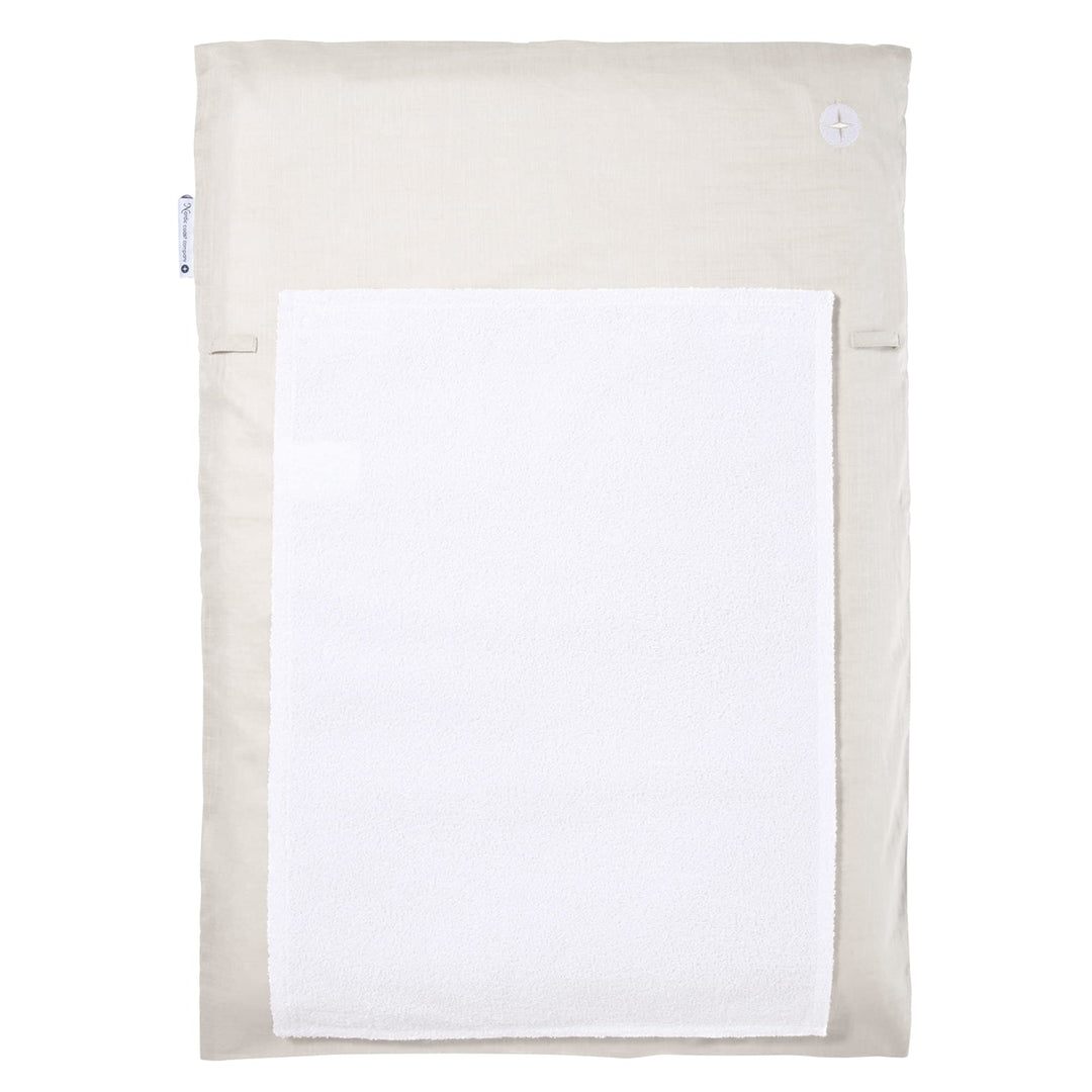 Wickelauflage 50x70 | Wickelunterlage Natur Sand Beige | Wickelauflagenbezug inkl. abnehmbares Frott