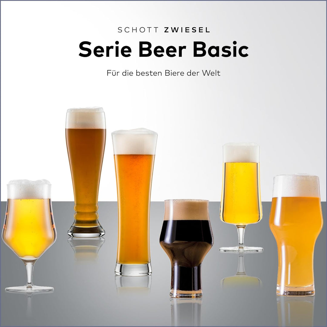 SCHOTT ZWIESEL Universalglas Beer Basic Craft 0,3 (4er-Set), klassisches Bierglas für Craft Beer, sp