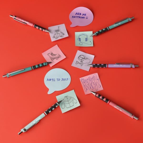 rOtring Tikky-Druckbleistifte in Pastellfarben | HB 0,7 mm | Tea Rose | mit angenehmem gummiertem So