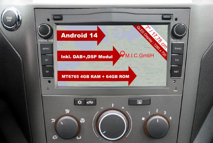 M.I.C. AO8Lite Android 12 Autoradio mit navi Ersatz für Opel Antara Astra h Combo Corsa d Meriva Sig