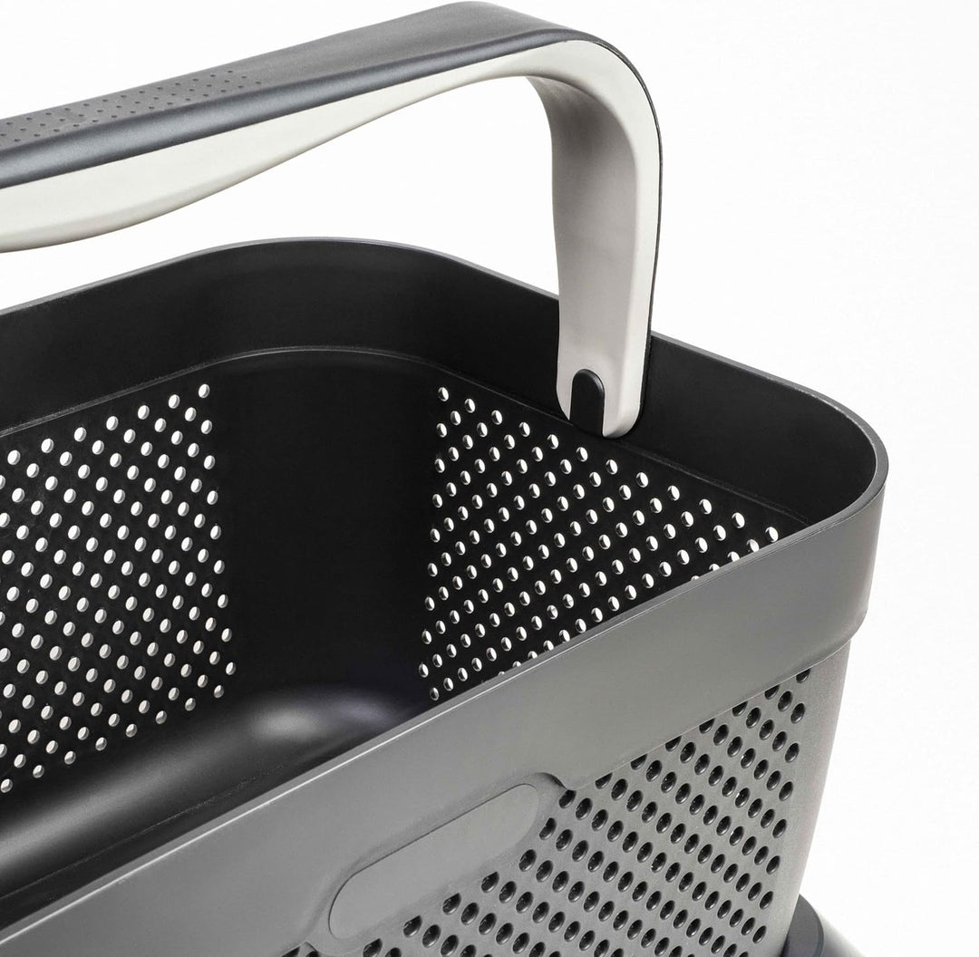 rati Basket - Grau, Smarter Auto Korb zum Einkauf & Outdoor-Aktivitäten, mit Befestigungsadapter zum