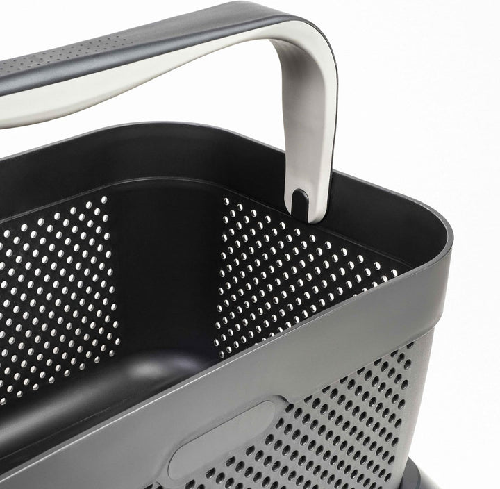 rati Basket - Grau, Smarter Auto Korb zum Einkauf & Outdoor-Aktivitäten, mit Befestigungsadapter zum