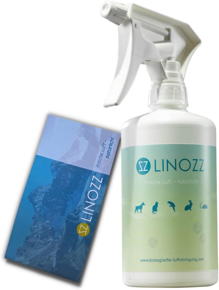 LINOZZ Geruchsneutralisierer gegen Tiergerüche 500 ml. Geruchsentferner für Katzenurin, Hühnerstall,