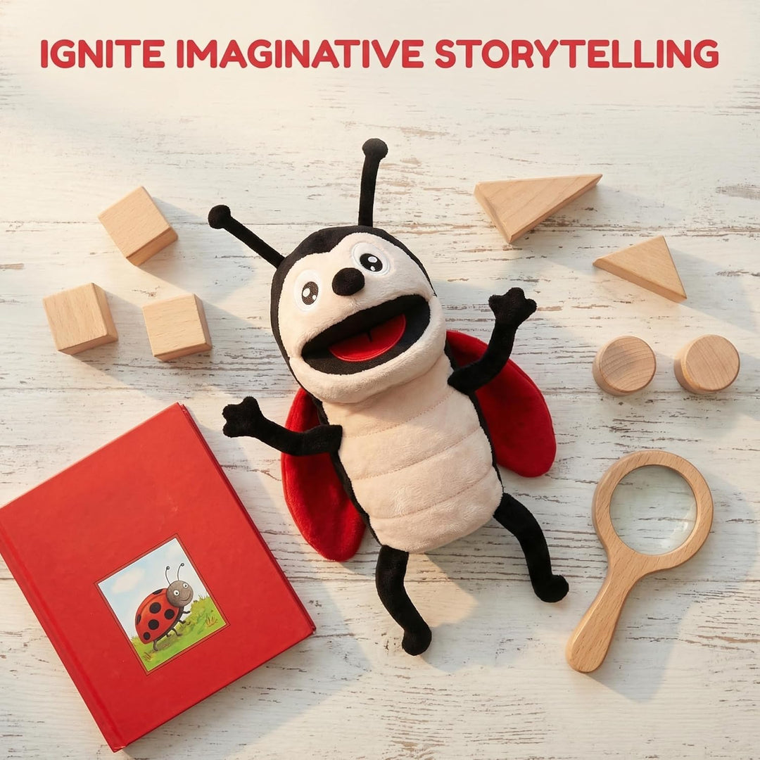 Insekten-Handpuppen für Kinder, Kleinkinder, inklusive Bienen, Schmetterlingen, Libellen usw. mit be
