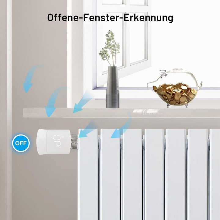 KETOTEK Smartes Heizkörperthermostat WLAN, Zigbee Thermostat Heizung Smart mit Tuya APP, Alexa &amp; Goo