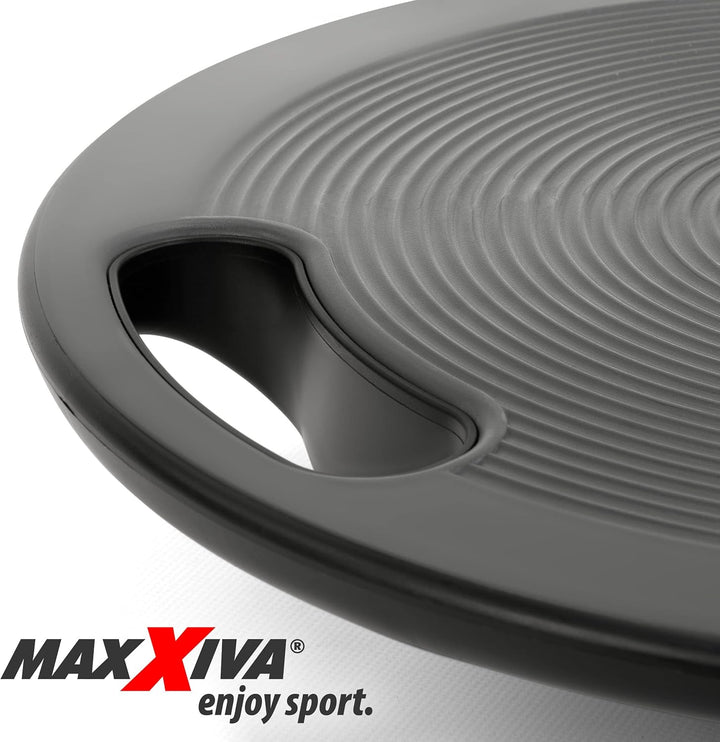 Balanceboard schwarz 40 cm mit Griffen Therapiekreisel Wackelbrett Hometraining Yoga Reha Sport Work