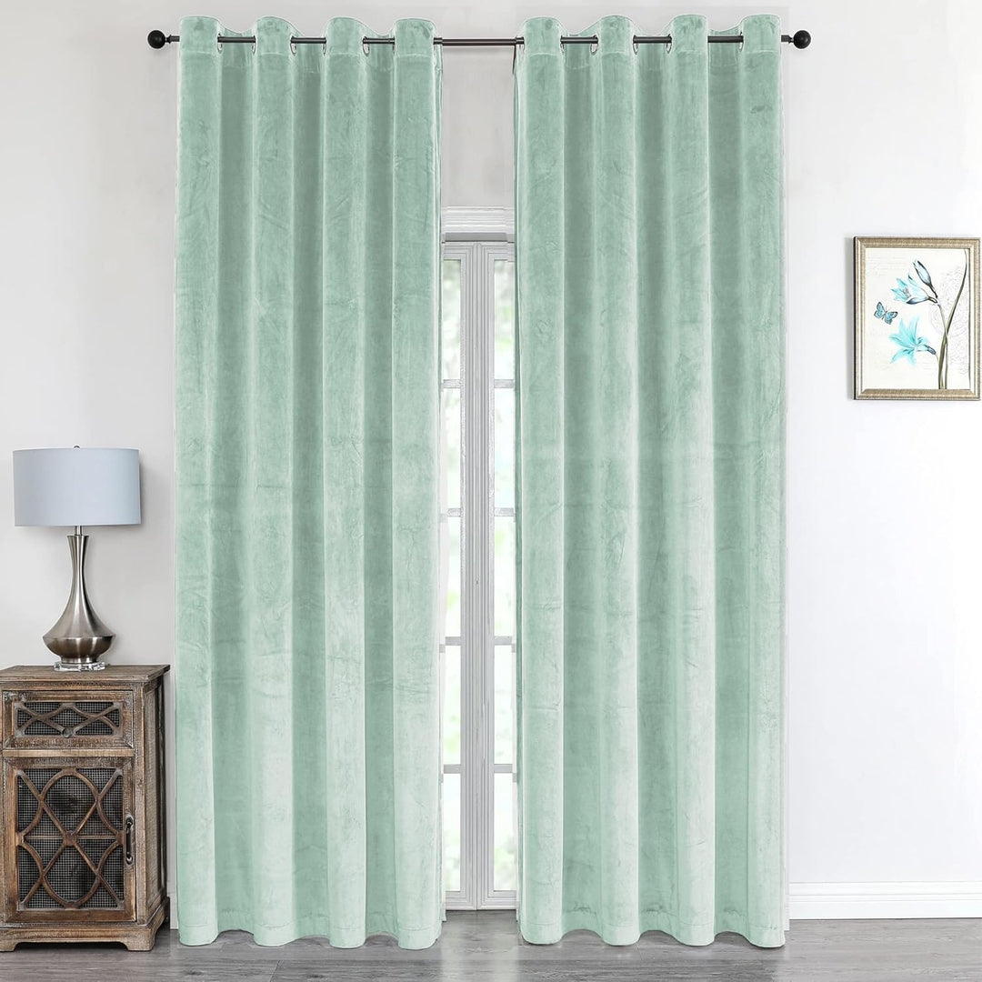 Cleanlevel EST 2016 2 Stück Samtvorhang mit Ösen 140cm x 245cm Samt Vorhang Blickdicht Thermo Gardin