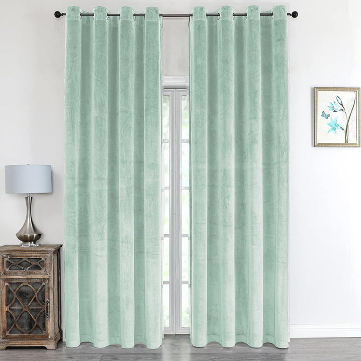 Cleanlevel EST 2016 2 Stück Samtvorhang mit Ösen 140cm x 245cm Samt Vorhang Blickdicht Thermo Gardin