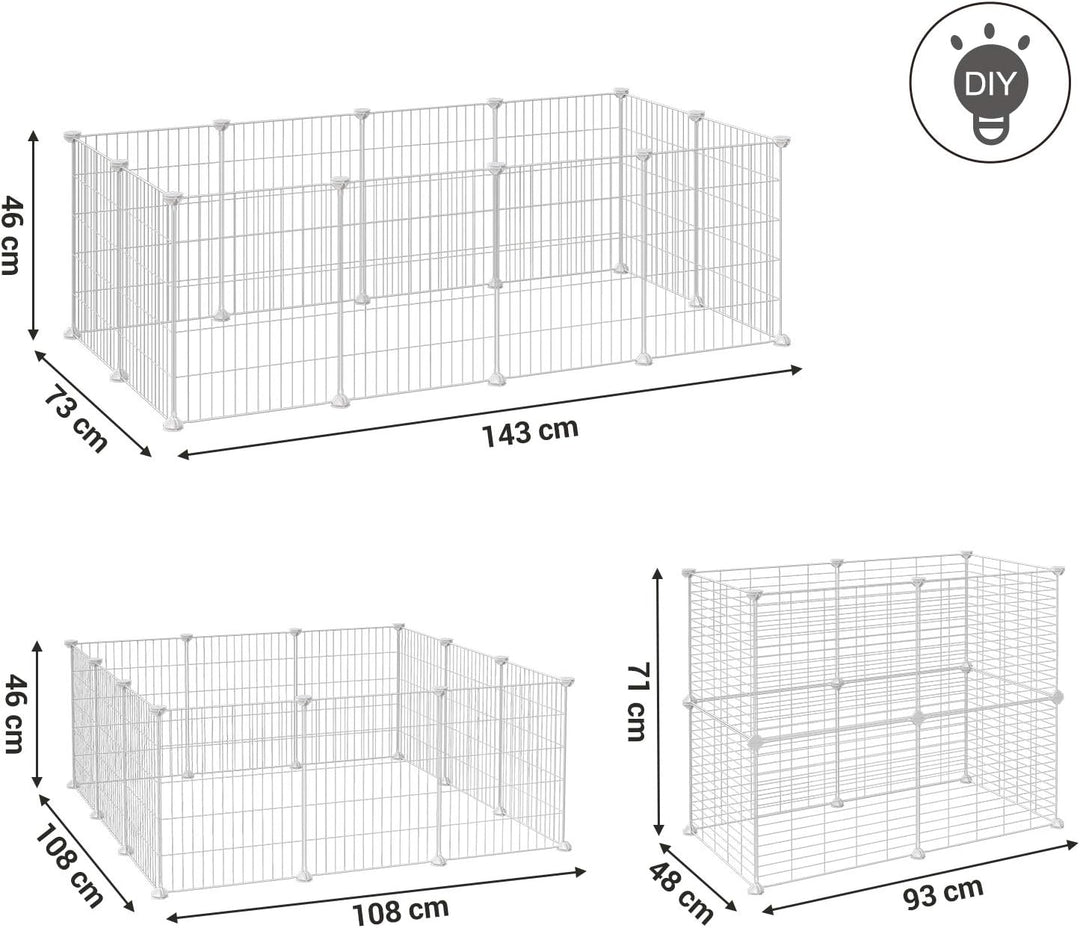 SONGMICS Freilauf, DIY-Kleintiergehege, KleintierkÄfig, Welpenauslauf, Kaninchen, Meerschweinchen, M