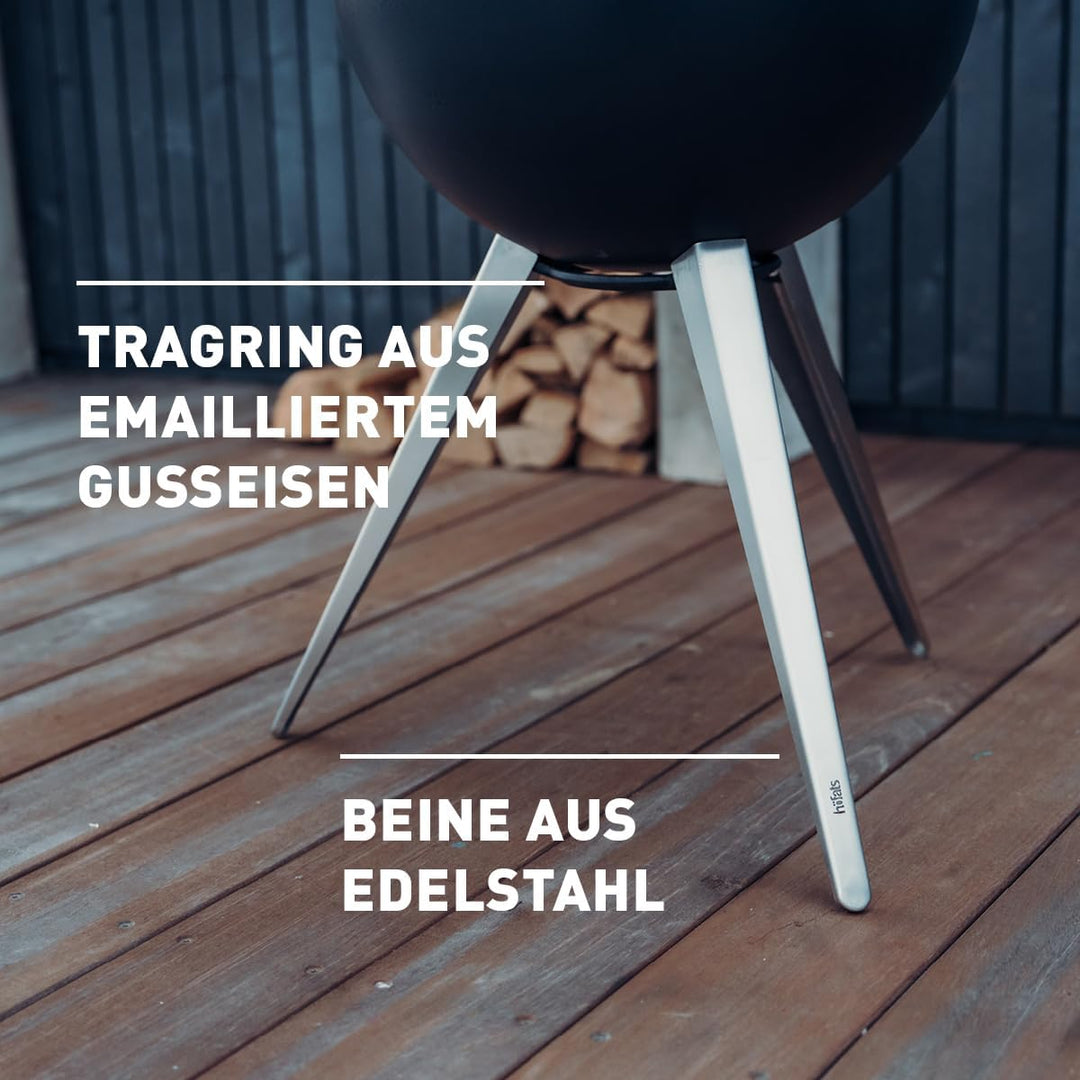 höfats - Moon hoher Fuss - Standfuss aus Edelstahl für erhöhten Stand - Zubehör für Moon Feuerkorb -