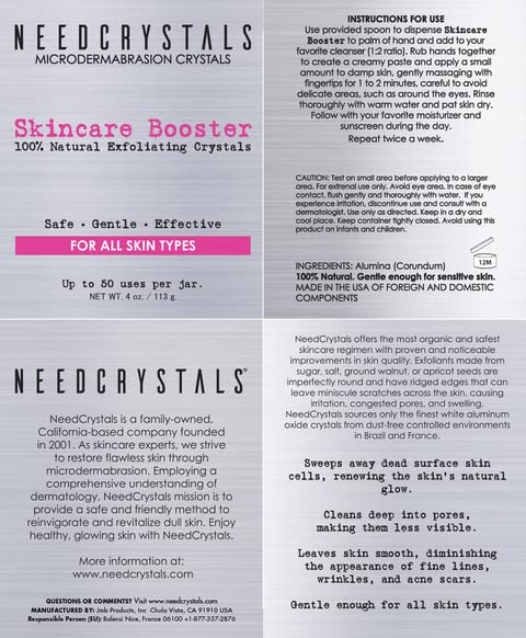 NeedCrystals Mikrodermabrasion Kristalle, Gesicht Peeling. Natürliches gesichtspeeling für stumpfe o