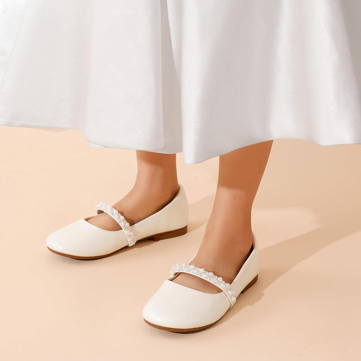 DREAM PAIRS Mädchen Mary Jane Strap Flache Schuhe Ballerinas Prinzessin Schuhe Flache Schulschuhe 28