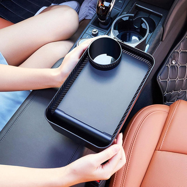 Getränkehalter-Tablett – Verstellbarer Auto-Tablett-Tisch, Telefonschlitz, Auto-Nahrungsmitteltisch