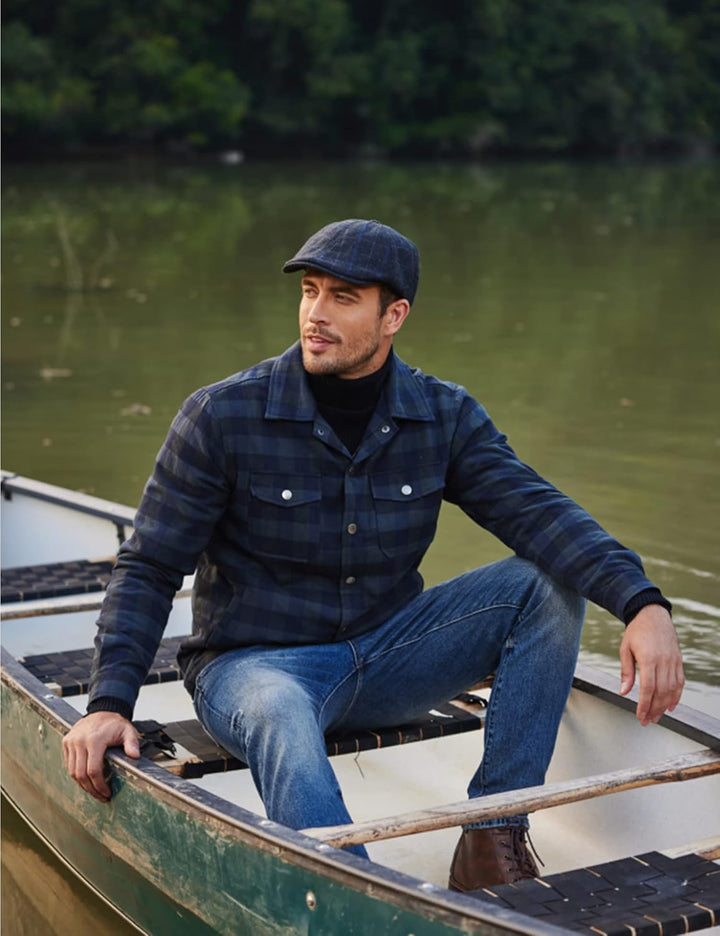 COOFANDY Herren Hemd Flanellhemd Kariert Gefüttert Holzfällerhemd Langarm Casual Button Down Winter
