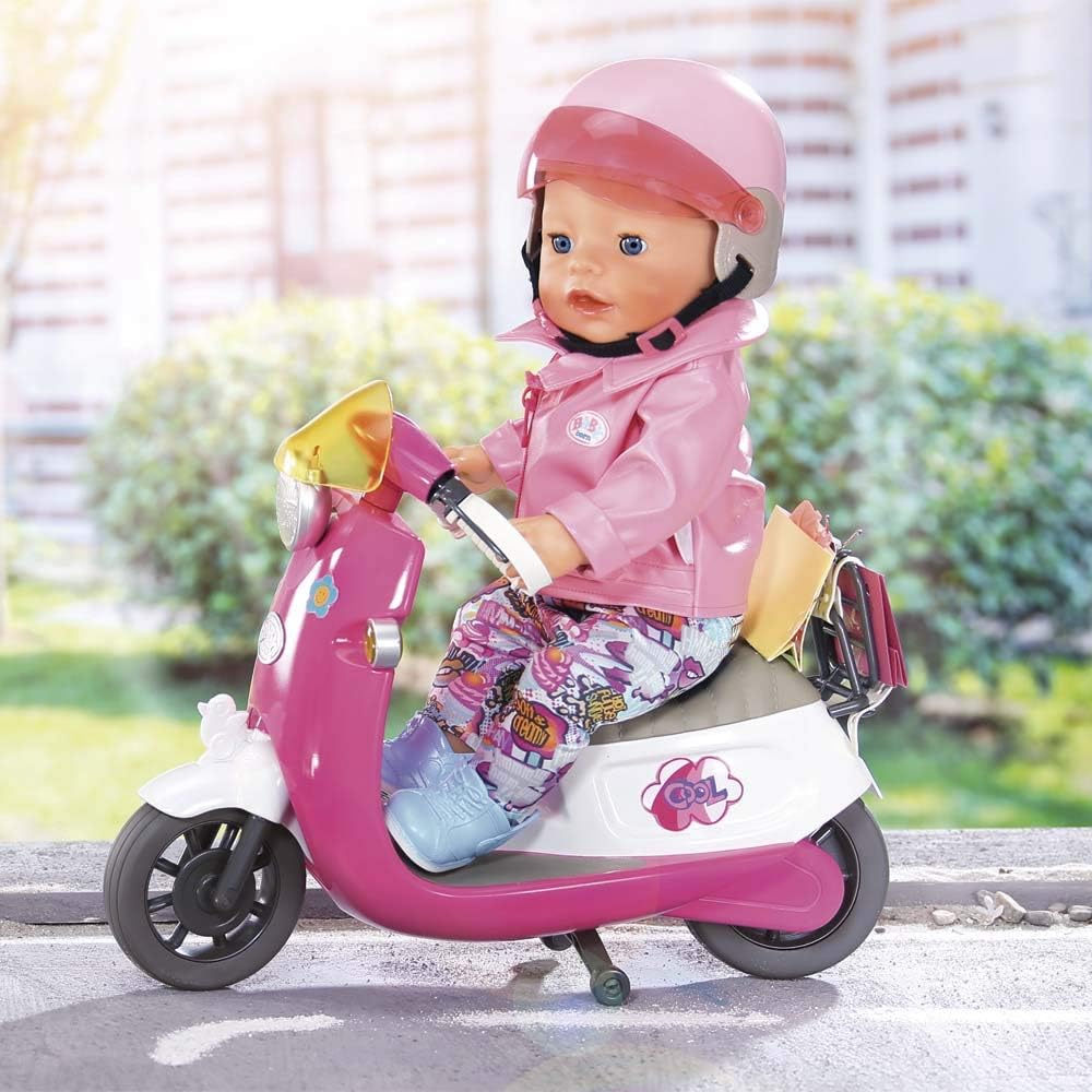 Zapf Creation 824771 BABY born City RC Scooter Puppenroller mit Fernsteuerung und Lichteffekten, Pup