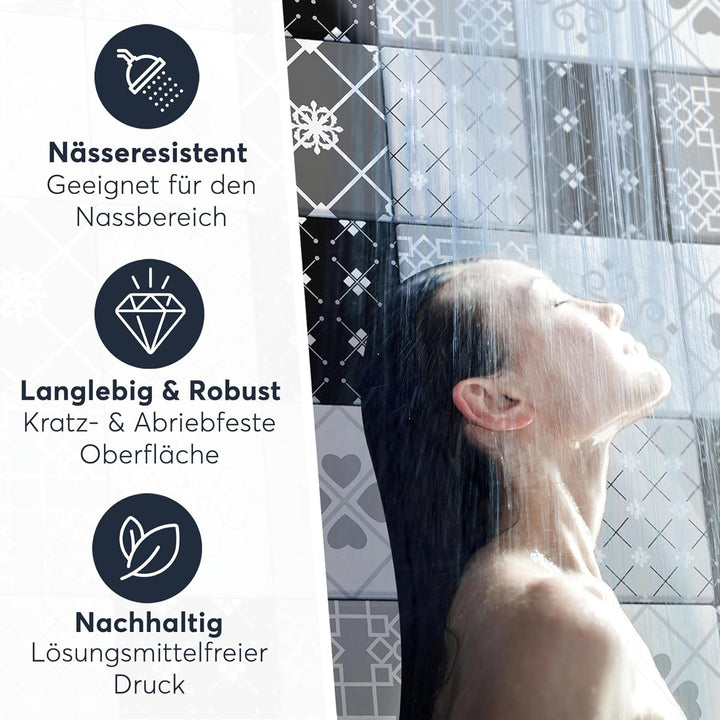 CREATISTO Klebefliesen Stickerfliesen Fliesenfolie - Klebe Folie für Wandfliesen I Klebefliesen Deko