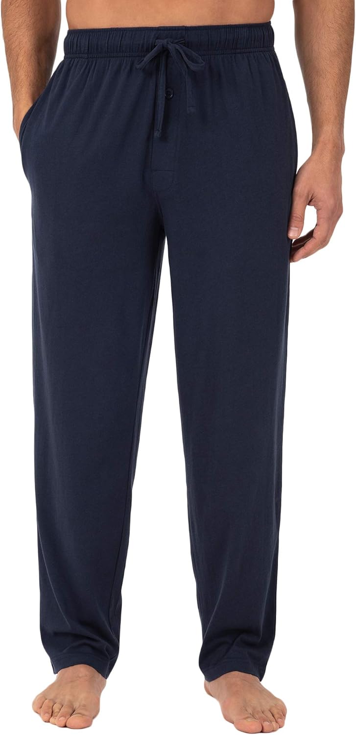 Fruit of the Loom Herren Schlafhose aus Jersey-Strick Pyjamaunterteil S Marineblau/Marineblau (2er-p