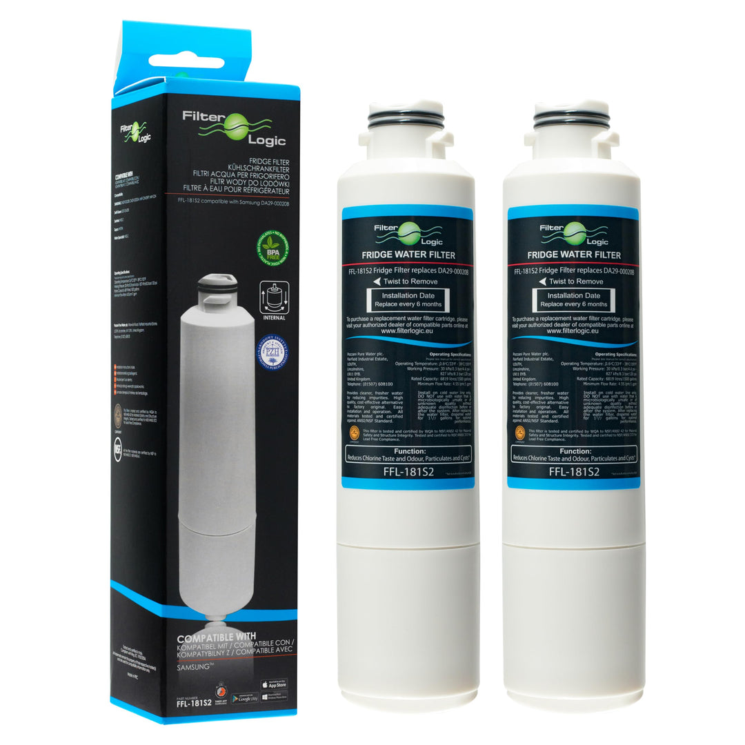 FilterLogic FFL-181S2 | 2er Pack - Wasserfilter kompatibel mit Samsung DA29-00020B HAF-CIN/EXP HAF-C