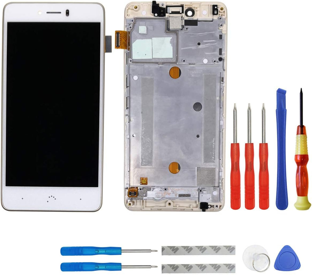 swark LCD Display für Bq Aquaris U Plus Weisse Touchscreen Bildschirm Digitizer Assembly Glas + Rahm