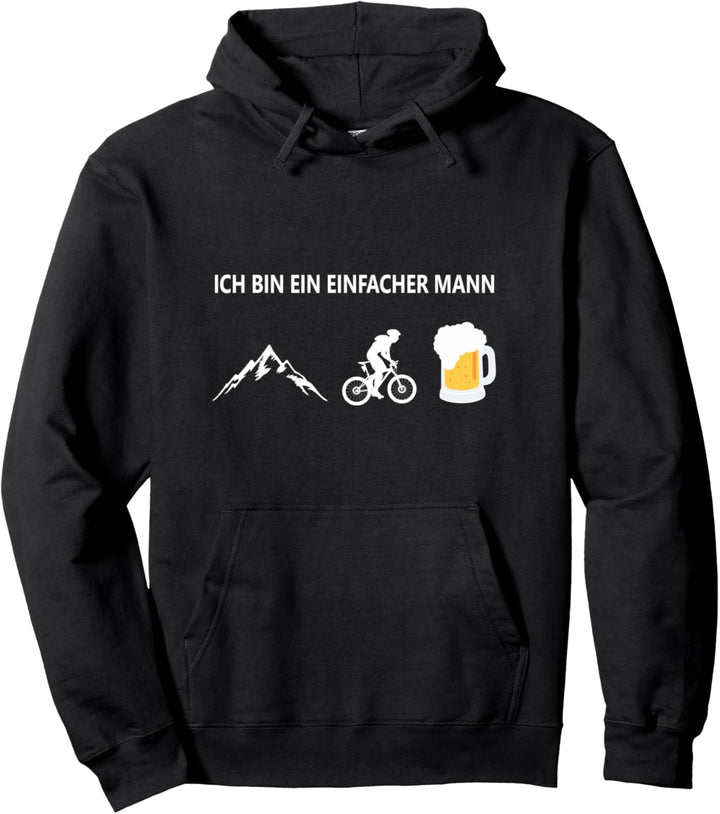 Ich bin ein einfacher Mann T.Shirt Fahrrad Berge Bier Pullover Hoodie