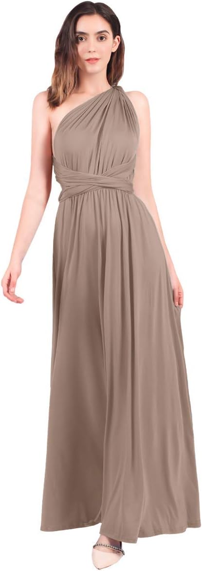 FYMNSI Damen Multiway Lange Abendkleid Hochzeit Brautjungfernkleid Bodenlang Partykleid Cocktailklei