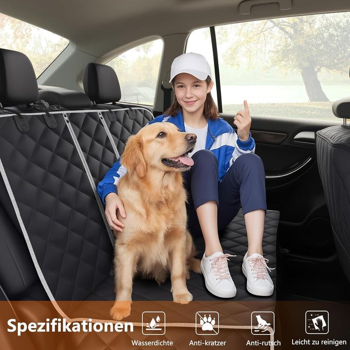 Alfheim Hundedecke Auto Rückbank für Hunde, Wasserdichter Rutschfester Autositzbezüge Autodecke Hund