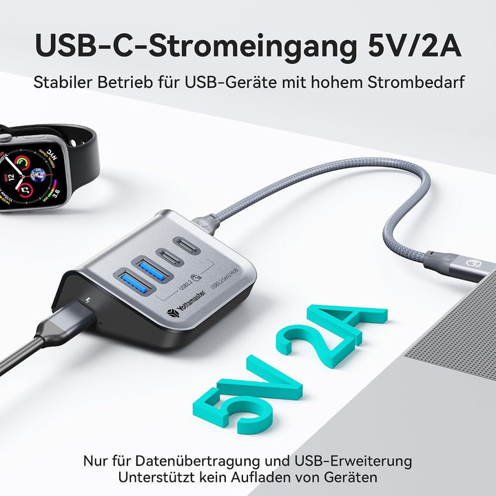 Yottamaster USB C Hub 10Gbps, 4-in-1 USB 3.2 Hub, 2 USB-A &amp; 2 USB-C Ports, USB C Verteiler mit 2-in-