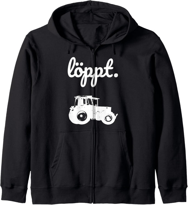 Löppt Landwirt Bauer plattdeutsch Landwirtschaft Trecker Kapuzenjacke