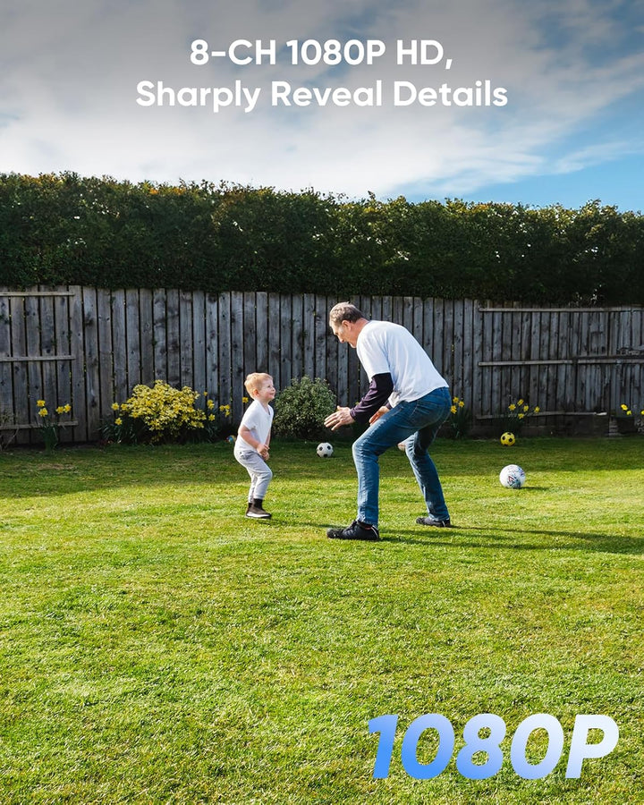 SANNCE 8CH 1080P DVR Recorder CCTV Sicherheitssystem Digitales Video H.264 HDMI Unterstützung Audio