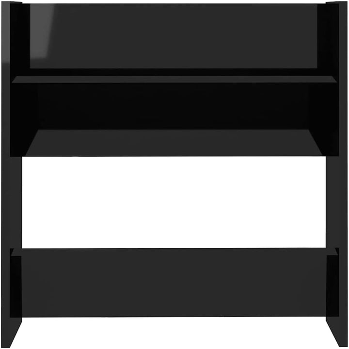 homiuse 2 Stück 60x18x60 cm Wand Schuhschrank mit 2 Kippböden Schuhregal Schmal Hochglanz Schwarz Sc