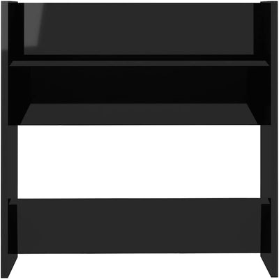 homiuse 2 Stück 60x18x60 cm Wand Schuhschrank mit 2 Kippböden Schuhregal Schmal Hochglanz Schwarz Sc