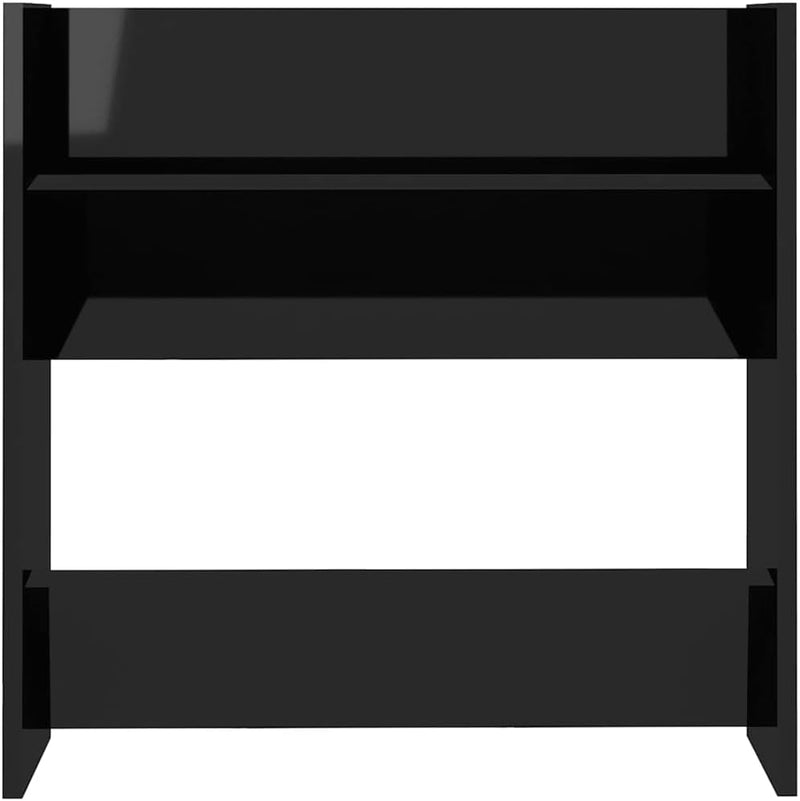 homiuse 2 Stück 60x18x60 cm Wand Schuhschrank mit 2 Kippböden Schuhregal Schmal Hochglanz Schwarz Sc