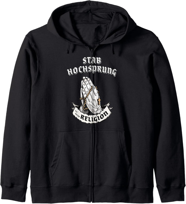 Stabhochsprung ist meine Religion I Lustiges Geschenk Kapuzenjacke