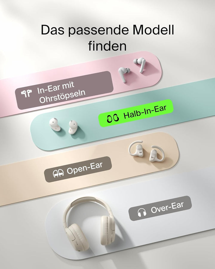 Belkin SoundForm Anywhere Bluetooth Kopfhörer Kabellos, Noise Cancelling Kopfhoerer, IPX4 Spritzwass