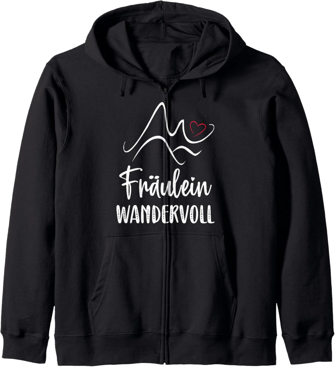 Fräulein Wandervoll Wandern Zubehör Herz Alpen Berglauf Kapuzenjacke