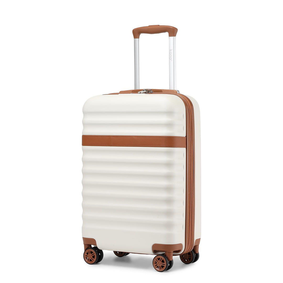 KONO Koffer Trolley Handgepäck Koffer Reisekoffer von ABS+PC Hartschalenkoffer mit 4 Rollen TSA Schl