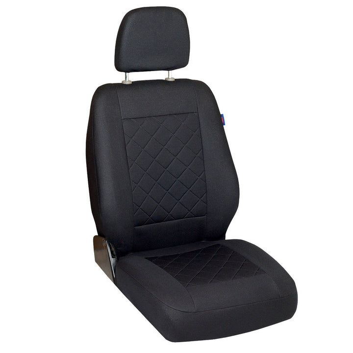Ducato Sitzbezug - Fahrersitz - Farbe Premium Schwarz gepresstes Karomuster